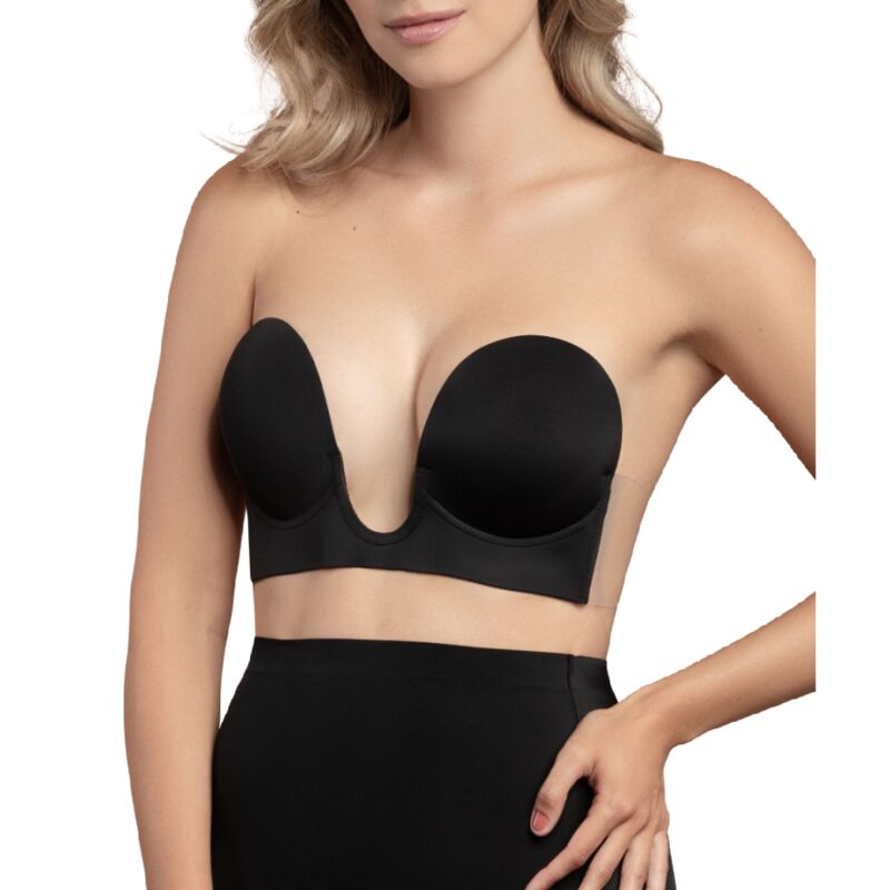 Black U-Shape Strapless Bra Cup E