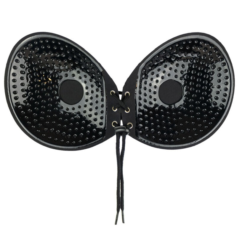 Black Interlaced Adhesive Bra - Cup A