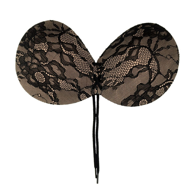Embroidered Interlaced E Cup Adhesive Bra