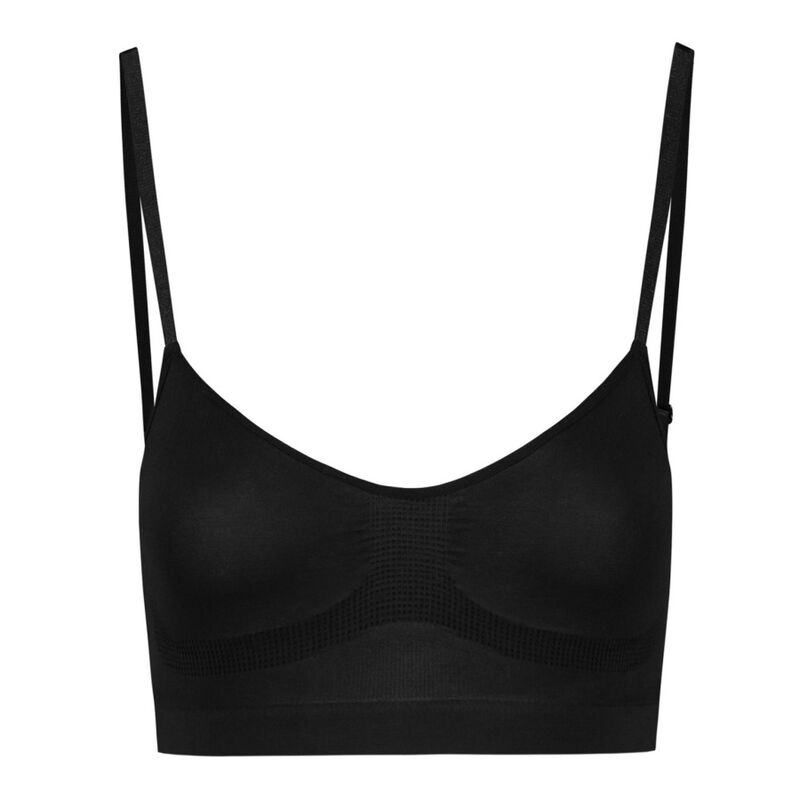 Medium Control Seamless Black Bra - M