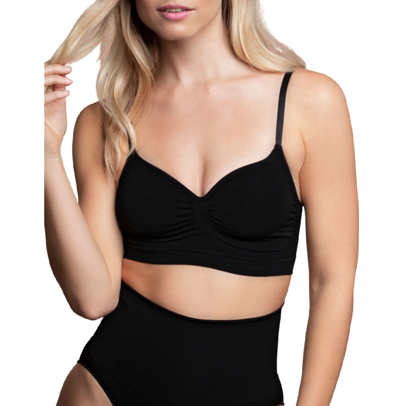 Medium Control Seamless Black Bra - Size L