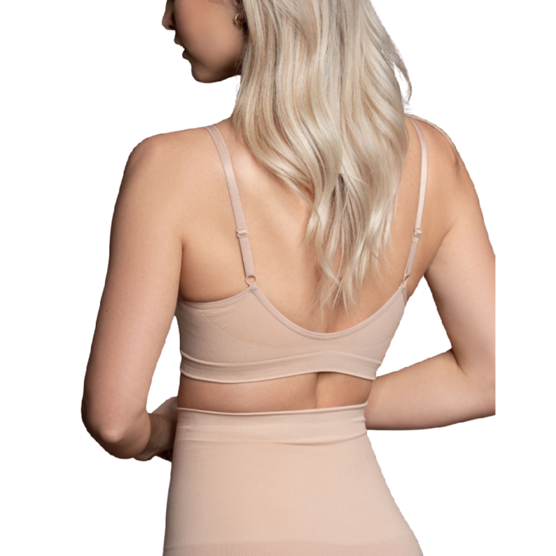 Medium Control Seamless Beige Bra - Size L