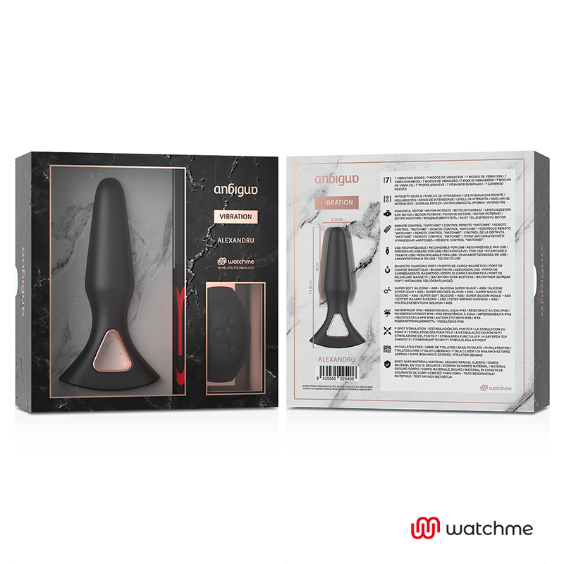 Vibrador Anal com Plug e Controlo Remoto Watchme