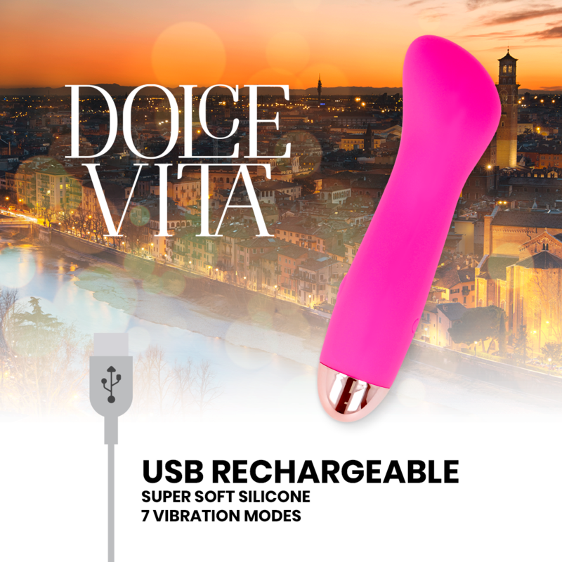 Vibrador Rosa Recargable de 7 Velocidades