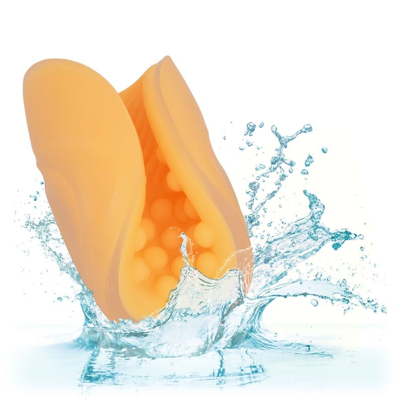 Masturbador de Prazer com Pegas em Relevo Laranja