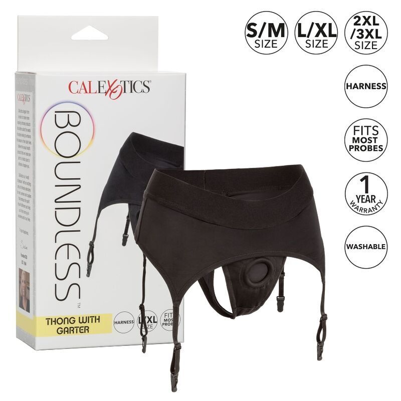 Boundless Thong with Attached Garters S/M