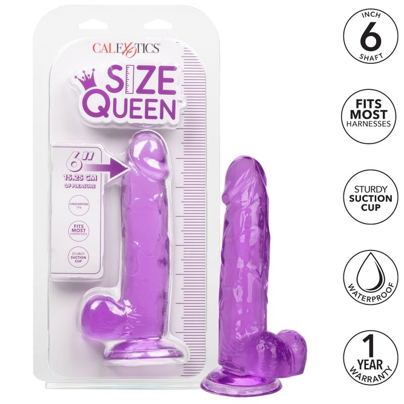 Size Queen 15.3cm Purple Dildo