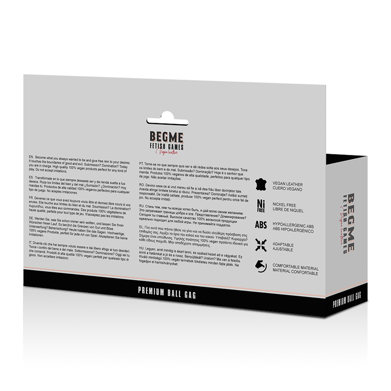 Mordaça com Bola Edição Preta em Couro Vegano