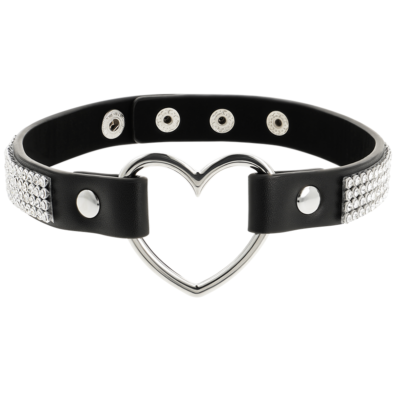 Choker BDSM de Cuero Vegano en Forma de Corazón