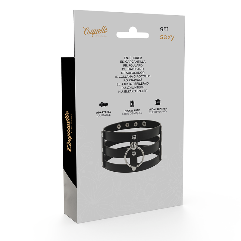 Gargantilha de Bondage em Pele Vegana