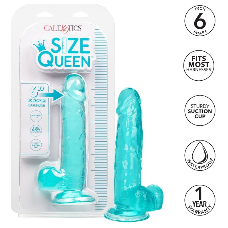 Size Queen Blue Dildo 15.3cm