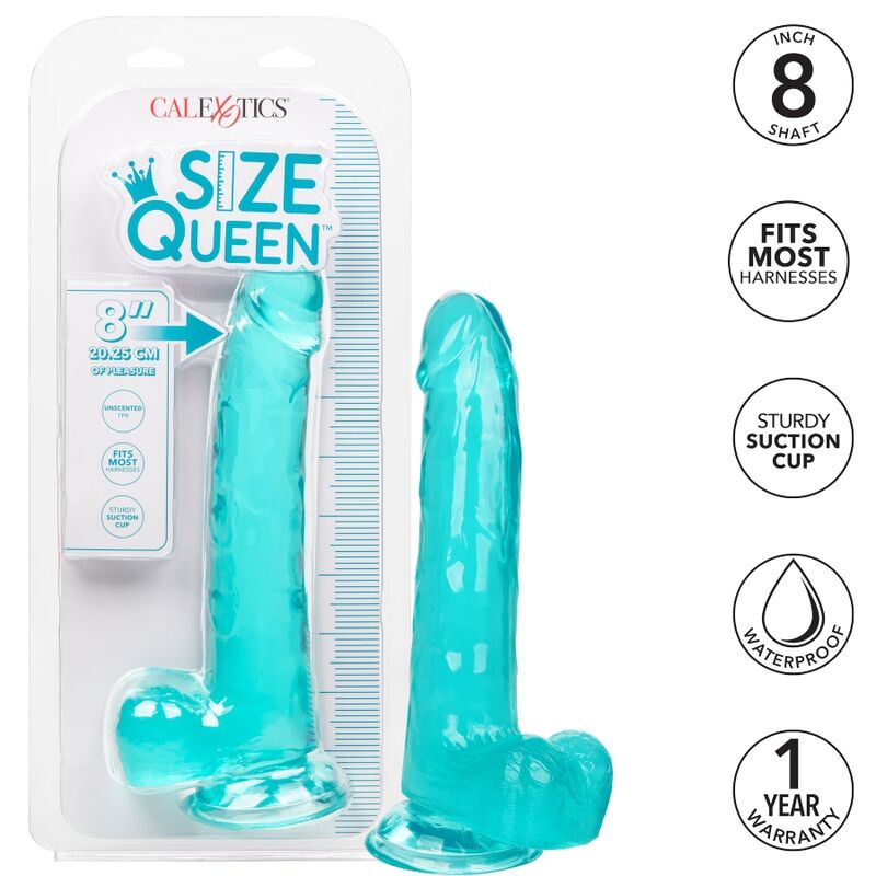 Size Queen Blue Dildo - 20.3cm