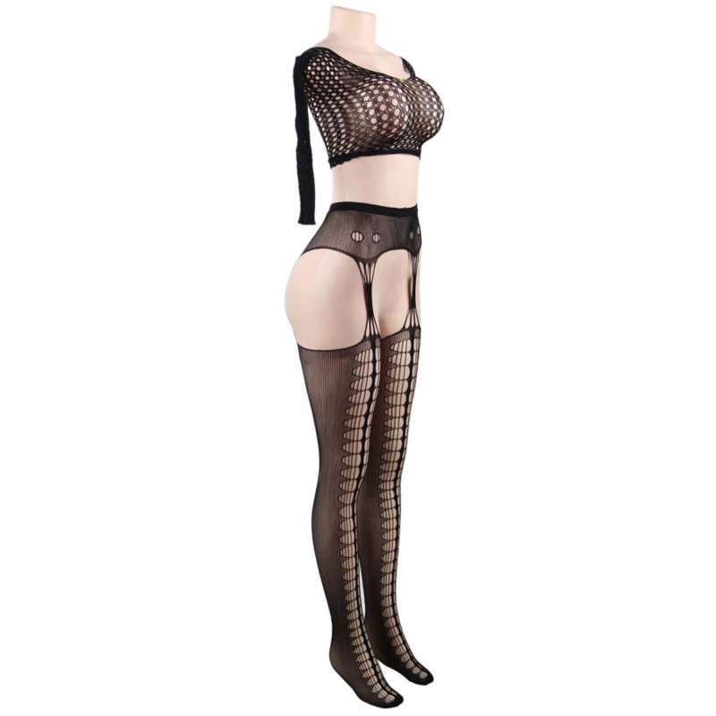 Top Bodystocking Elegante de Manga Comprida