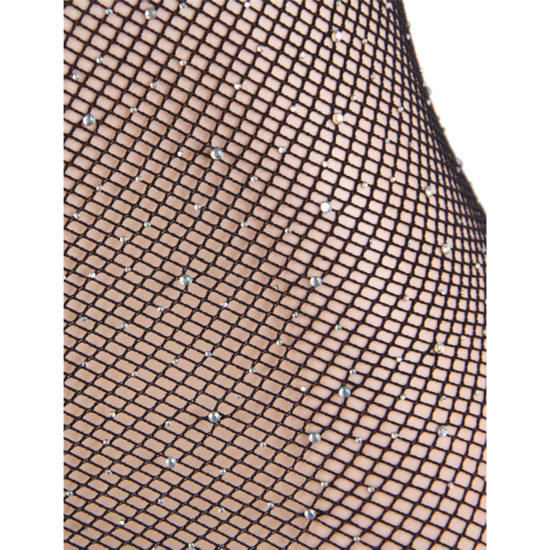 Vestido Ajustado de Red de Diamante Sensual