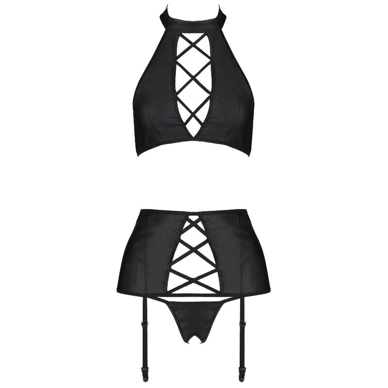 Nancy Ecological Leather Lingerie Set L/XL