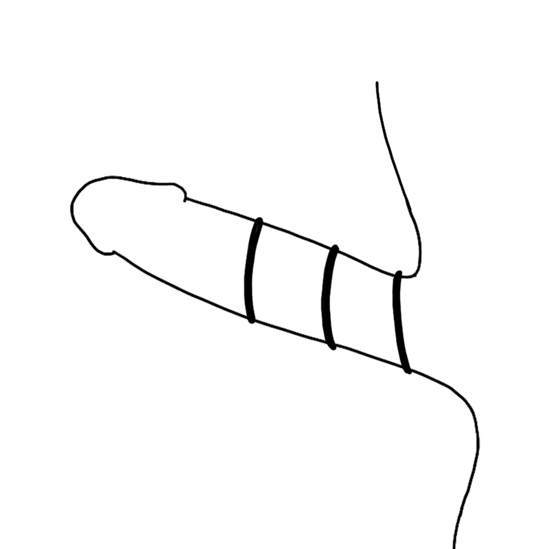 Conjunto de 3 Anéis de Ereção em Silicone - Preto