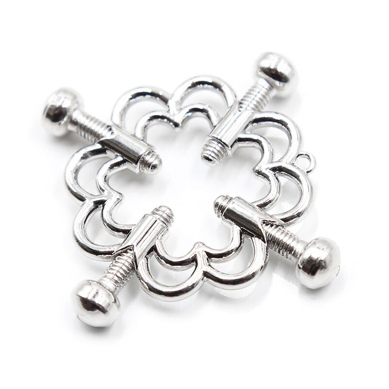 Metallic Flower Nipple Clamps