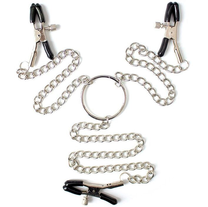 3-in-1 Metal Nipple Clamps for Bondage
