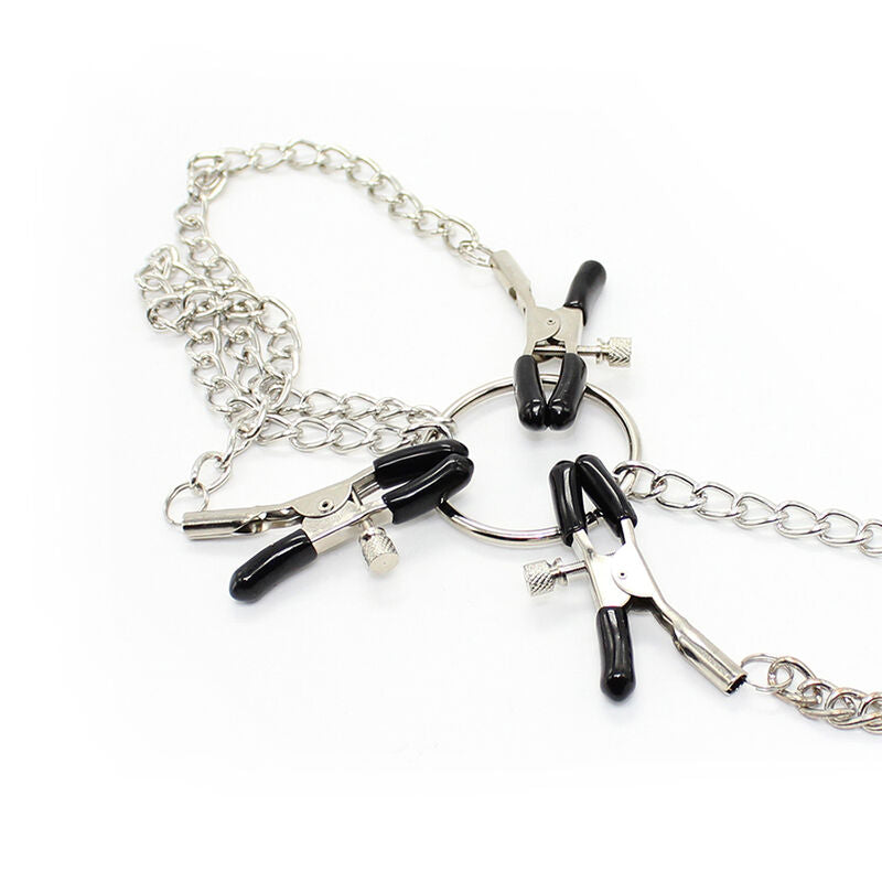 3-in-1 Metal Nipple Clamps for Bondage