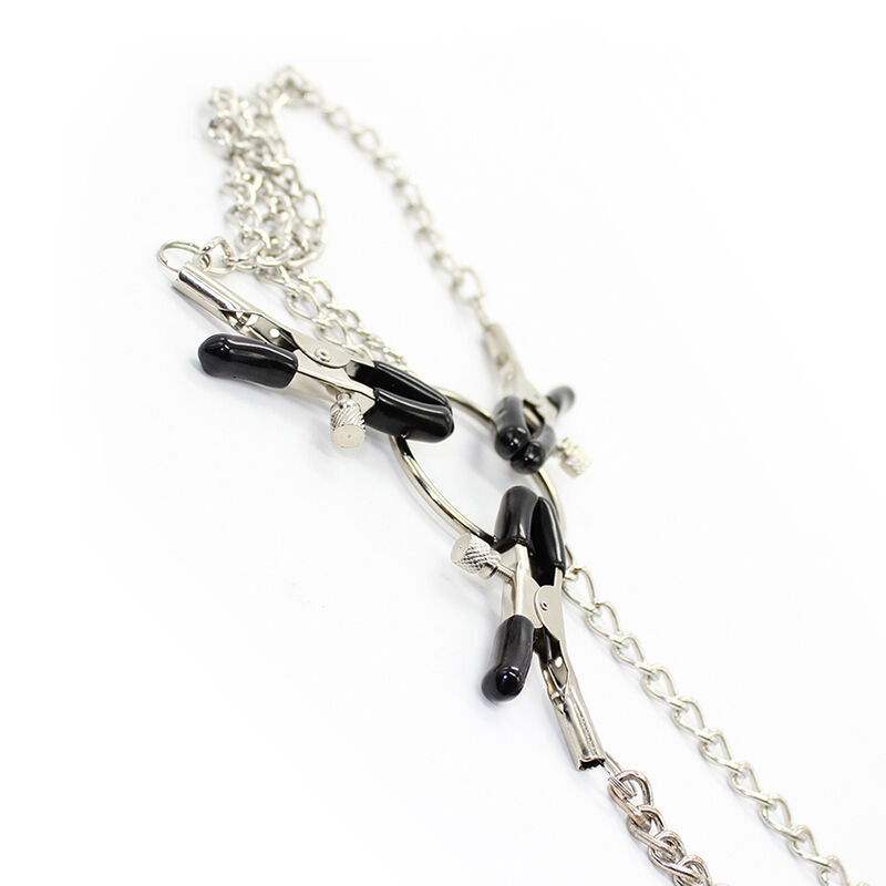 3-in-1 Metal Nipple Clamps for Bondage