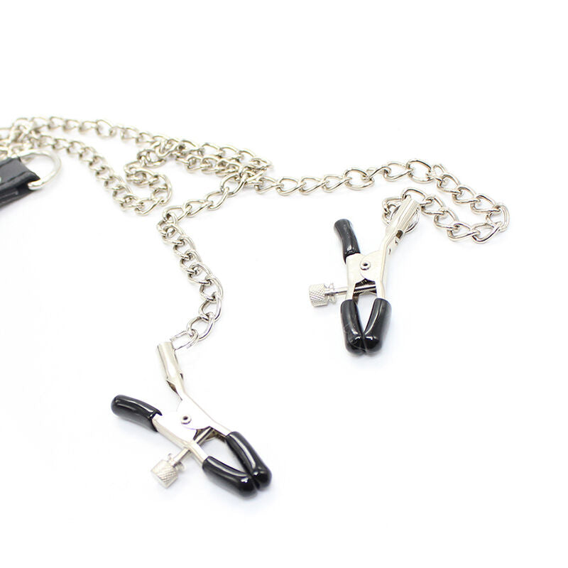Pinzas para Pezones con Cadena y Anillo para Pene