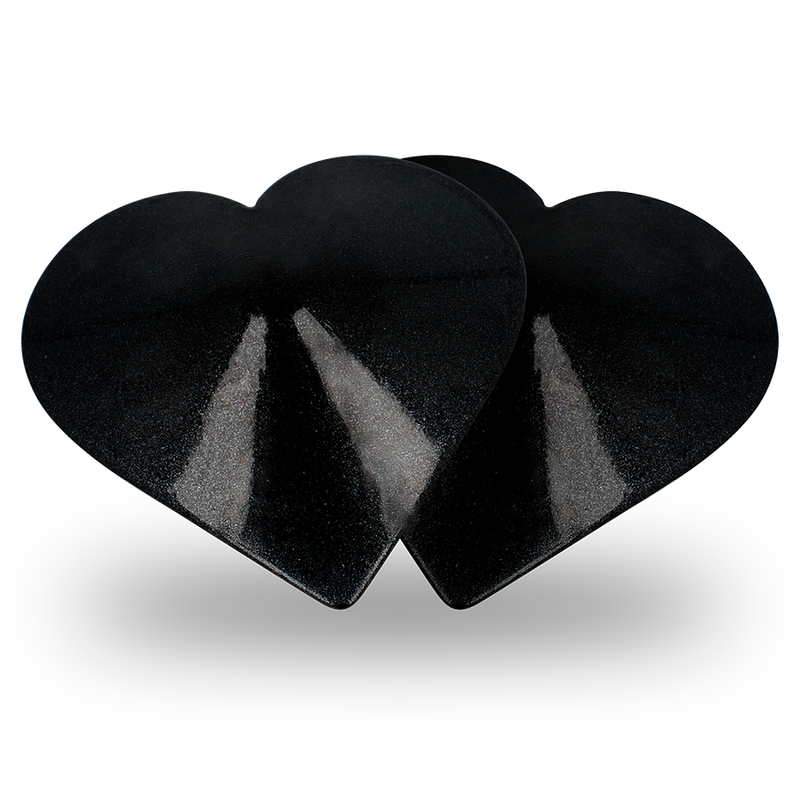 Cubrepezones Seductores en Forma de Corazón Negro