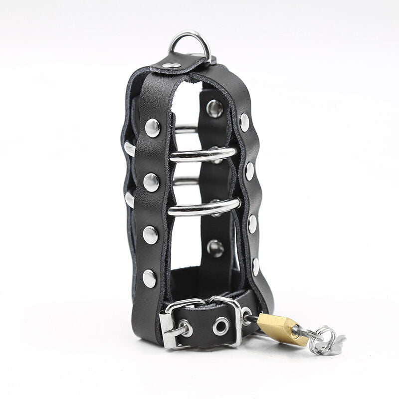 Funda de Cuero con Candado y Anillos Metálicos