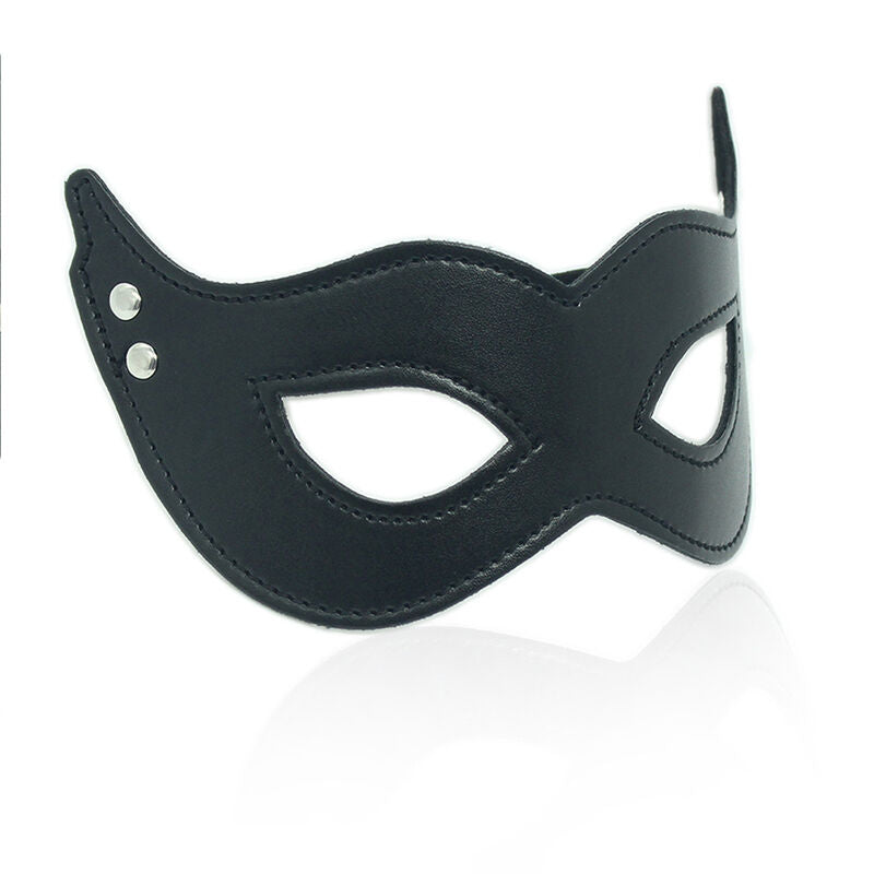 PU Leather Bondage Mask With Nipple Clamps