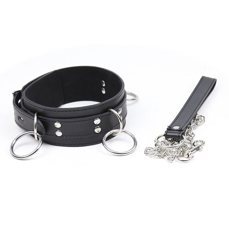 Elegante Collar de Sumisión con Triple Anillo