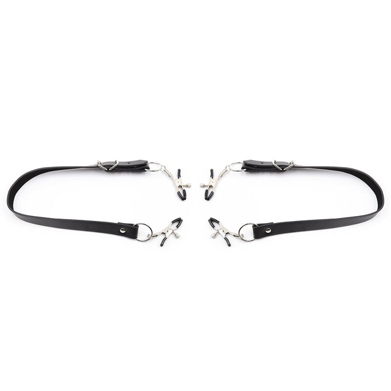 Pinzas para Clítoris Ajustables con Restricciones para Piernas