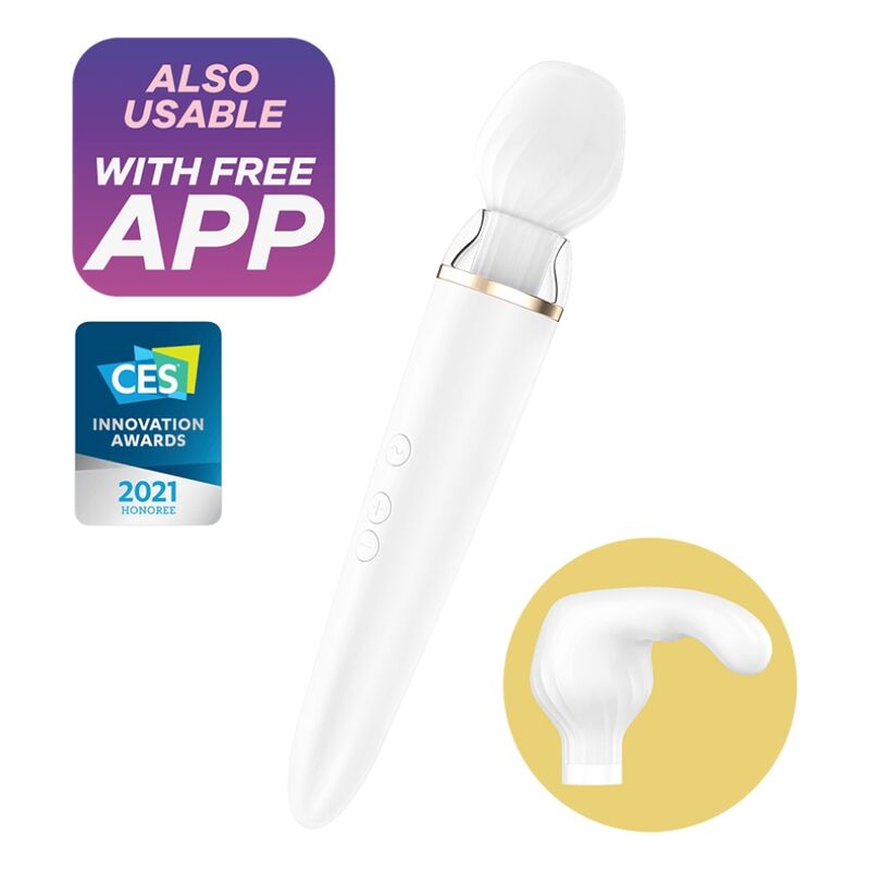Double Wander App Intimate Toy - White
