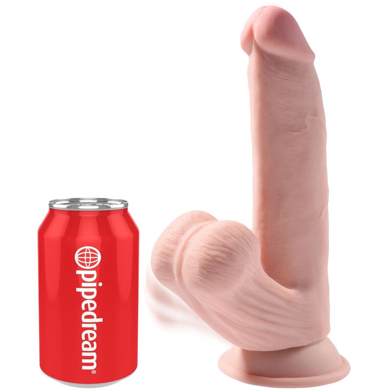 Plus Size 3D Dildo with Balls 24.5cm Light Skin