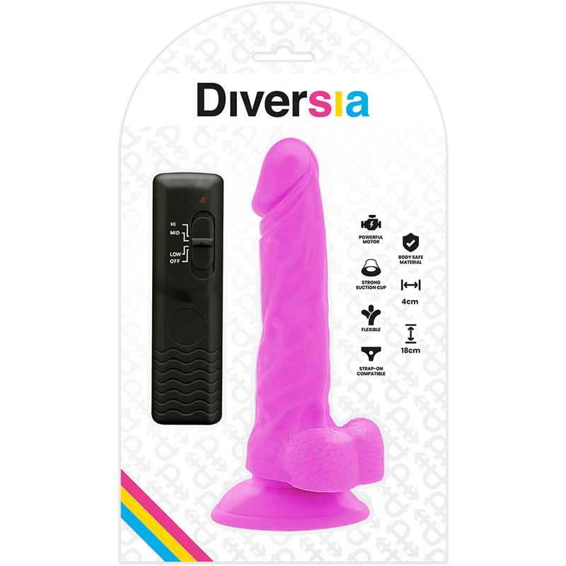 Flexible Vibrating Purple Dildo - 18cm