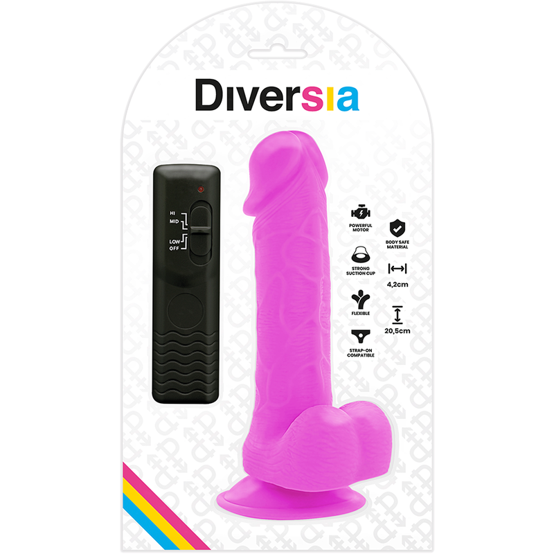 Flexible Vibrating Purple Dildo 20.5cm