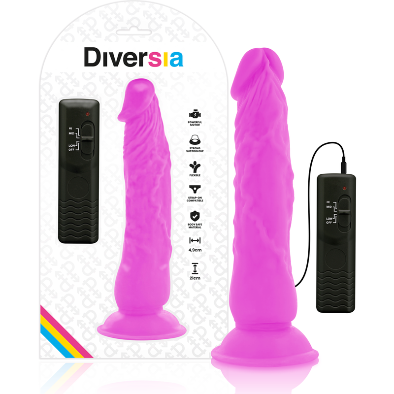 Dildo Vibrador Flexible Morado 21cm