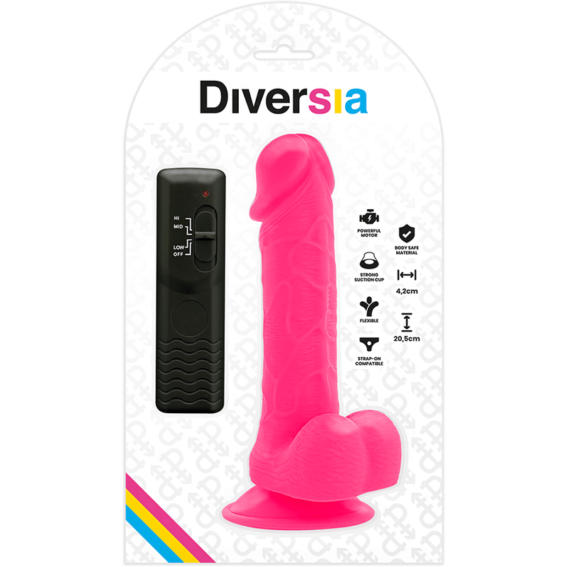 Dildo Vibrador Rosa Flexible 20,5 cm