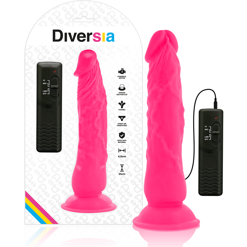 Flexible Vibrating Pink Dildo 21cm