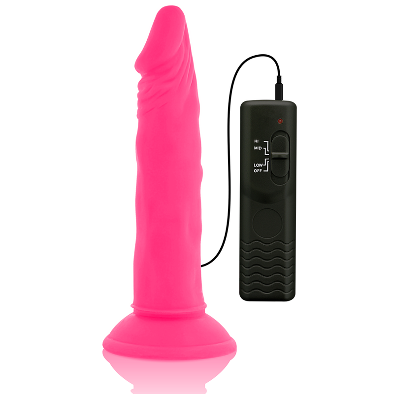 Dildo Vibrador Rosa Flexible 23cm