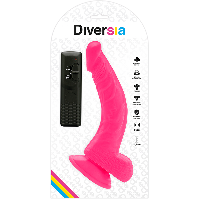 Flexible Vibrating Pink Dildo 21.5cm