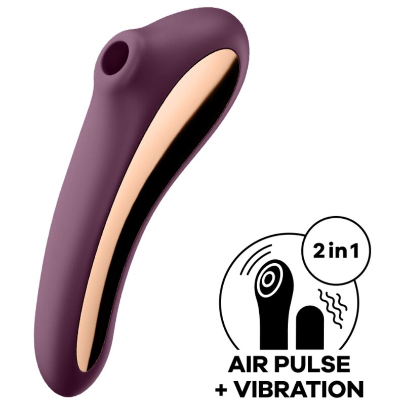 Vibrador de Pulso de Aire con Doble Beso - Rojo Vino