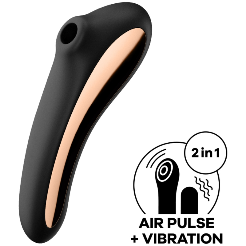 Vibrador de Pulso de Ar com Duplo Beijo - Preto