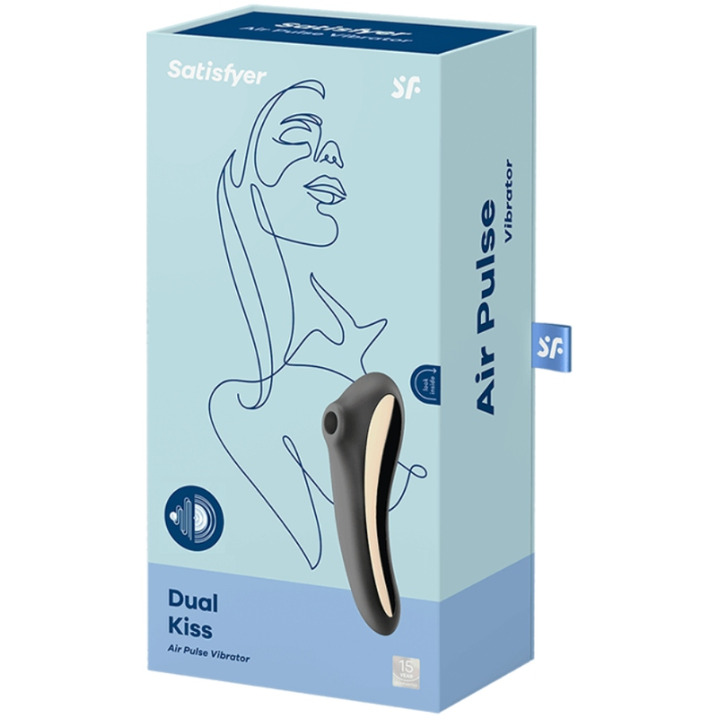 Vibrador de Pulso de Ar com Duplo Beijo - Preto