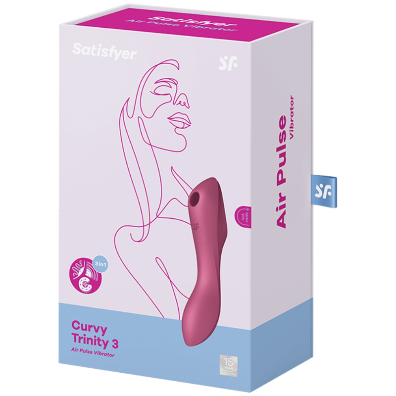 Trinity 3 Curvy Air Pulse Vibrator - Red