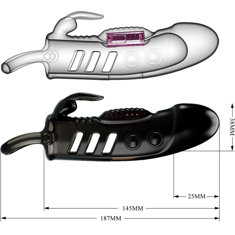 Sloane Rabbit Penis Sheath - Black