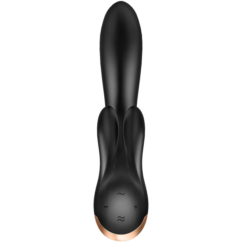 Vibrador Controlado por Aplicação Double Flex - Preto