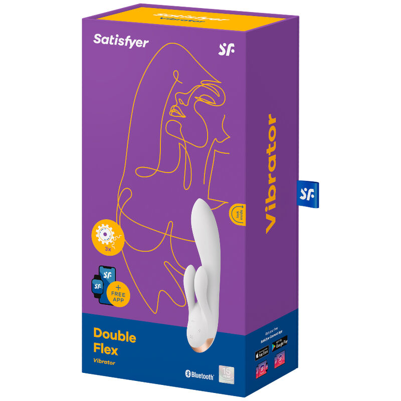 Double Flex App-Controlled White Vibrator