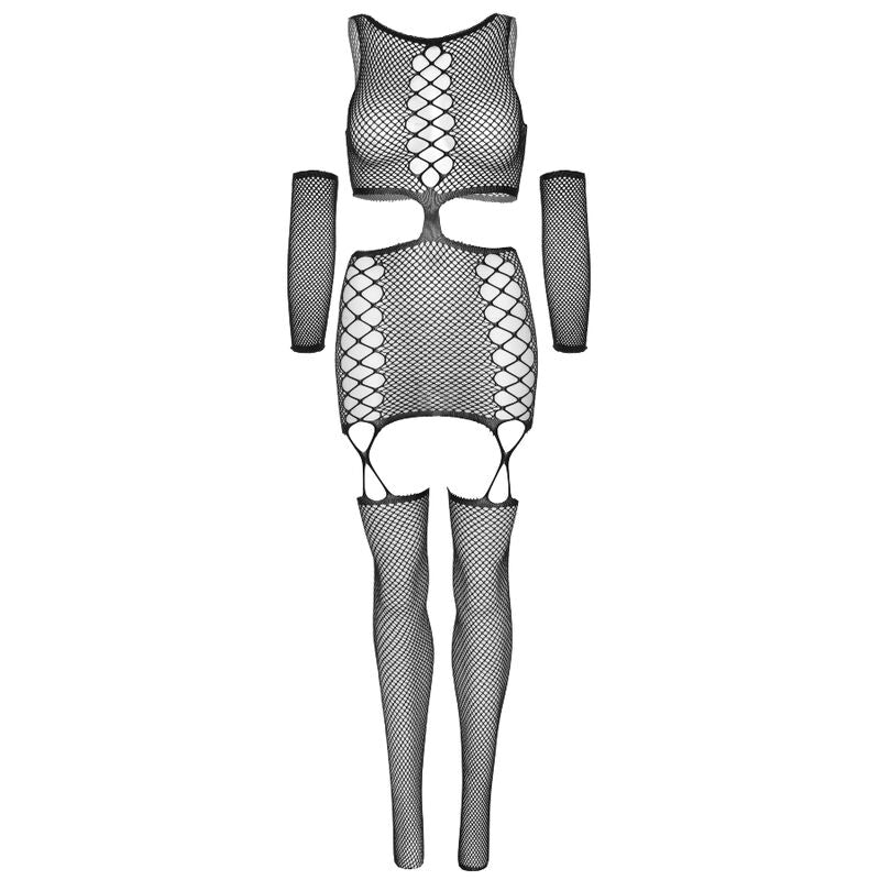 Vestido de Liga Elegante com Luvas a Combinar