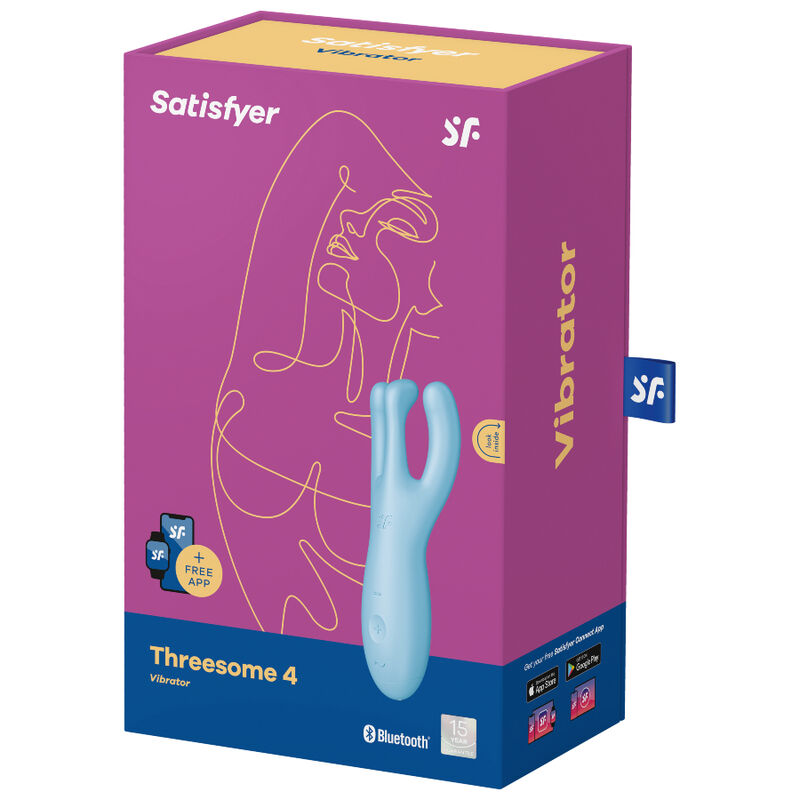 Threesome 4 App-Controlled Vibrator - Blue