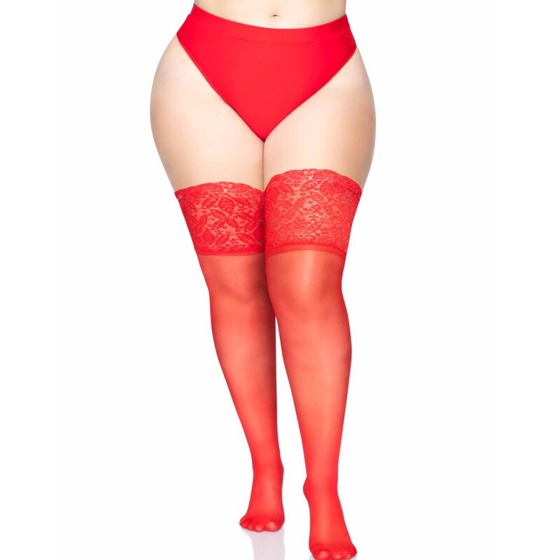 Plus Size Sheer Thigh High Stay Ups