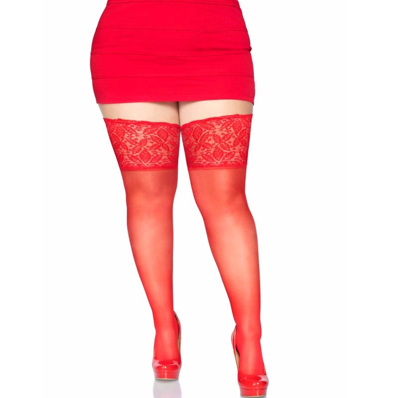 Plus Size Sheer Thigh High Stay Ups